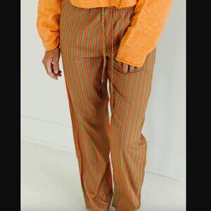 Things Between Green & Orange Stripe Pants S